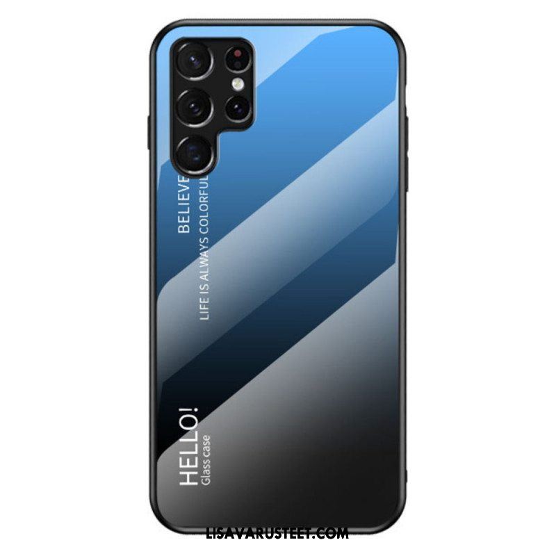 Case Samsung Galaxy S22 Ultra 5G Karkaistu Lasi Hello