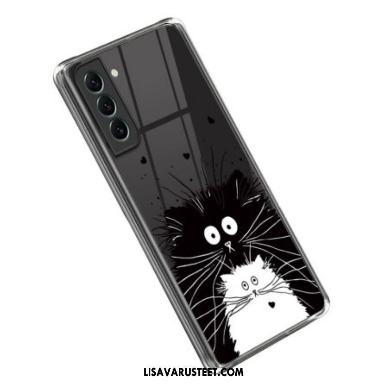 Case Samsung Galaxy S23 5G Läpinäkyvä White Cat Black Cat