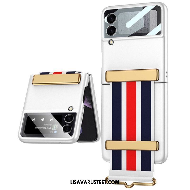 Case Samsung Galaxy Z Flip 3 5G Kotelot Flip Karkaistu Lasi Ja Gkk-hihna