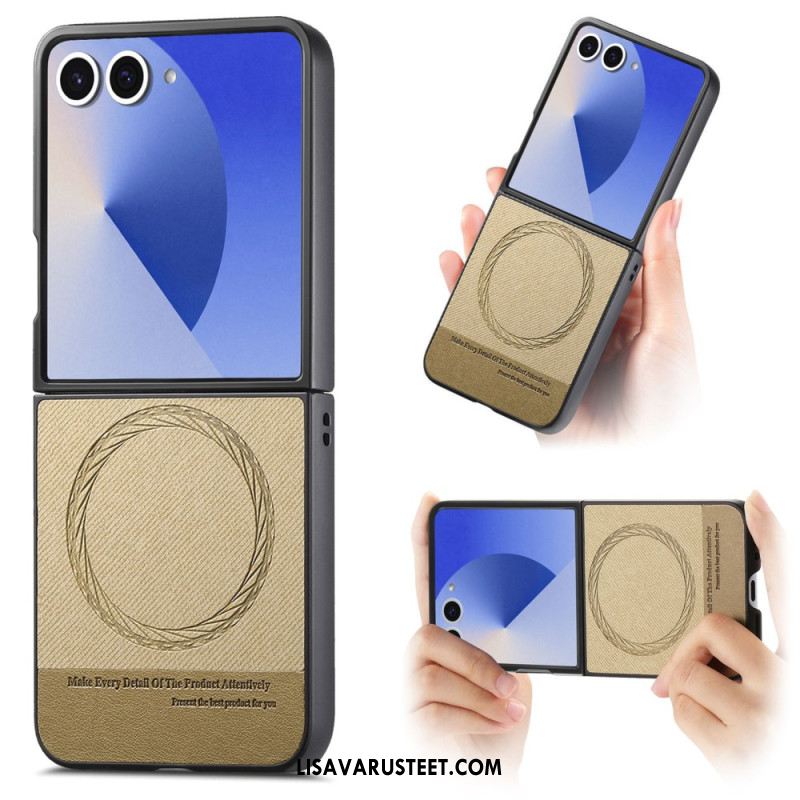 Case Samsung Galaxy Z Flip 7 Puhelinkuoret Magsafe-yhteensopiva Farkkuteksturoitu Nahka