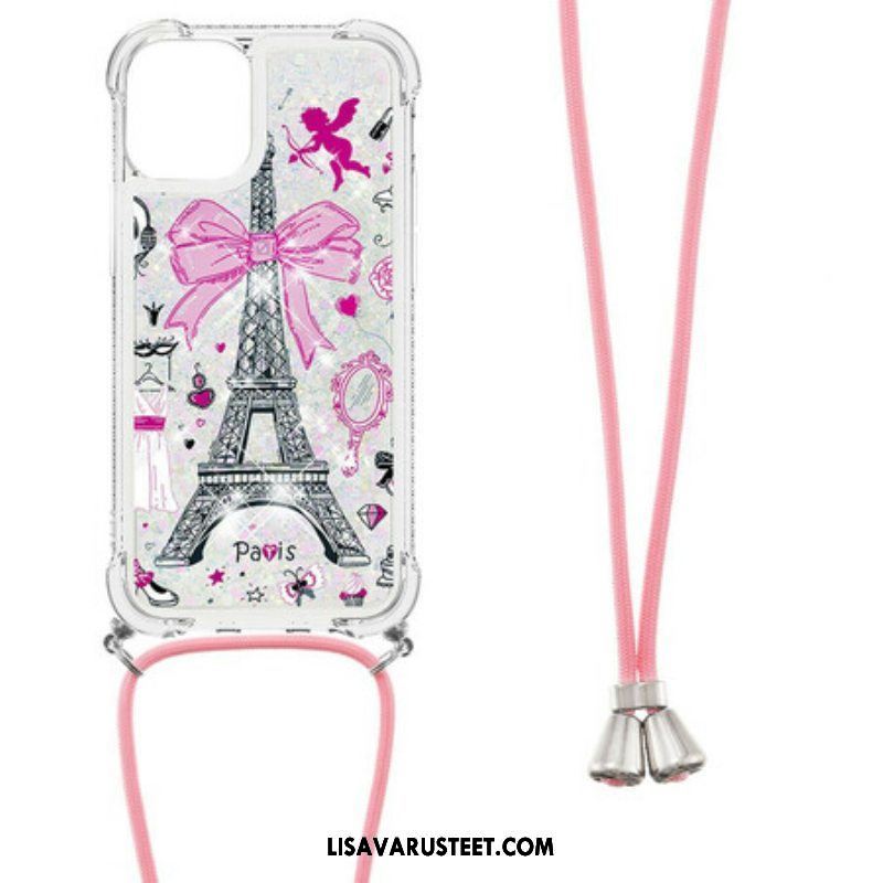 Case iPhone 13 Mini Kiristysnyörillä Cordon Eiffel Towerissa