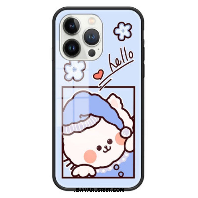 Case iPhone 15 Pro Blue Cat Karkaistu Lasi