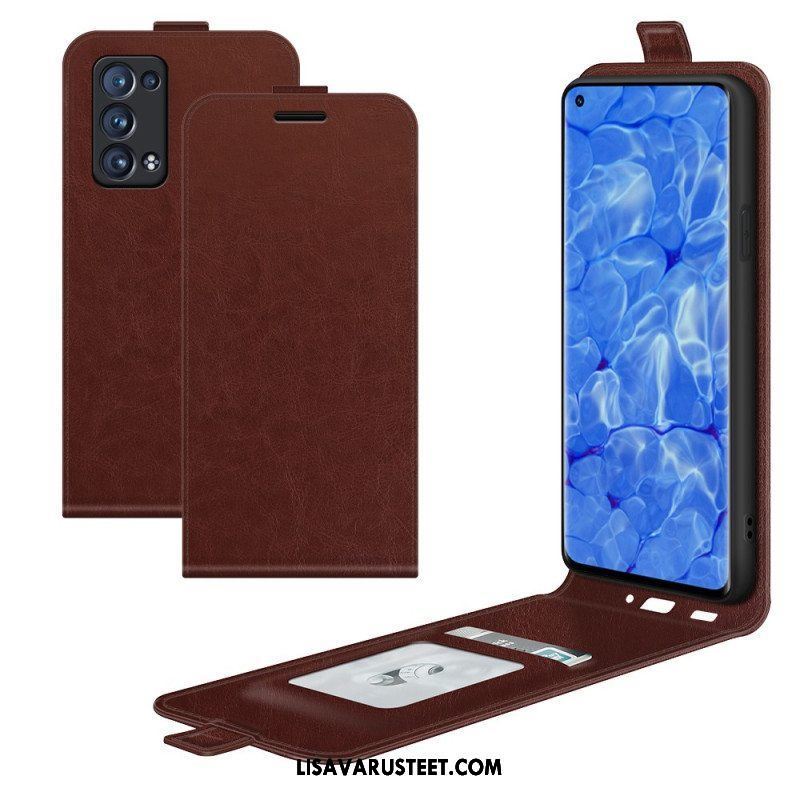 Flip Case Oppo Reno 6 Pro 5G Klassinen Litsi Texture Pystysuora Sulkeminen