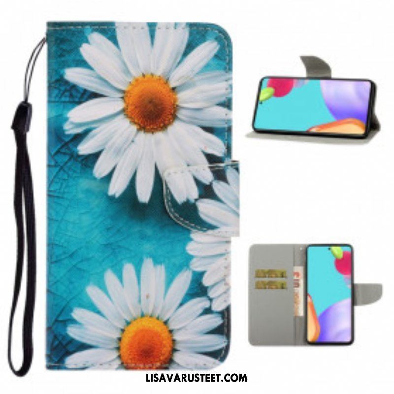 Flip Case Samsung Galaxy A52 4G / A52 5G / A52s 5G Suojaketju Kuori Thong Daisies