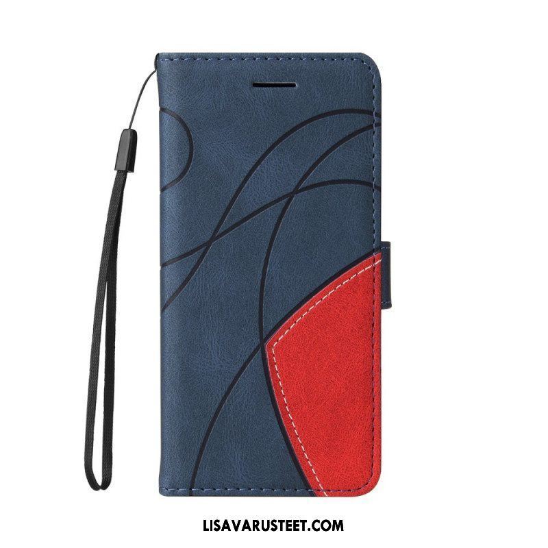 Flip Case Samsung Galaxy M12 / A12 Kaksisävyinen Signature Faux Leather