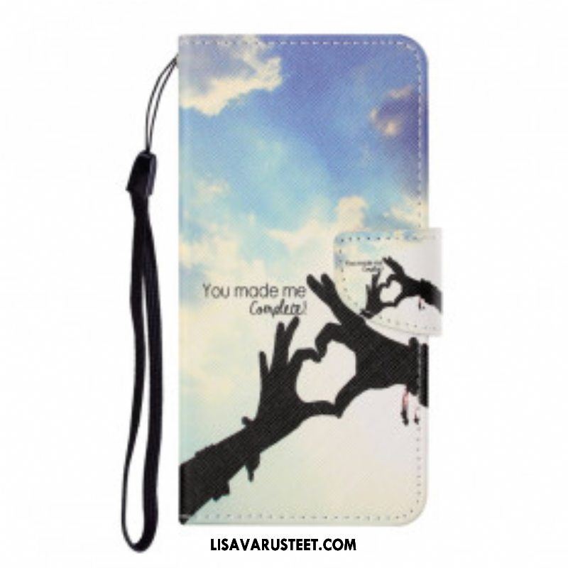 Flip Case Samsung Galaxy M12 / A12 Mukana Kaulanauha