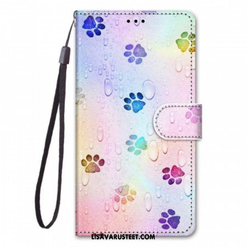 Flip Case Samsung Galaxy M53 5G Kissan Jäljet