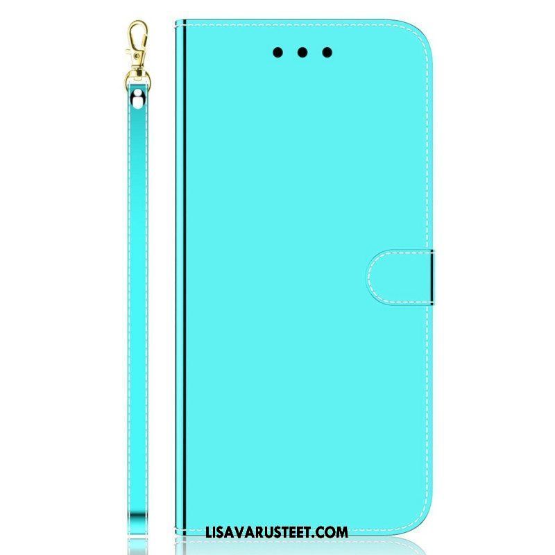 Flip Case Samsung Galaxy M53 5G Peili Ja Kaulanauha
