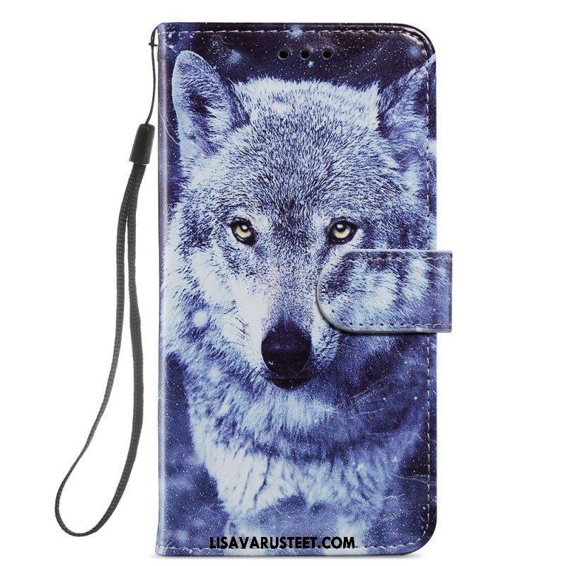 Flip Case Samsung Galaxy S22 5G Upea Wolves Kaulanauhalla