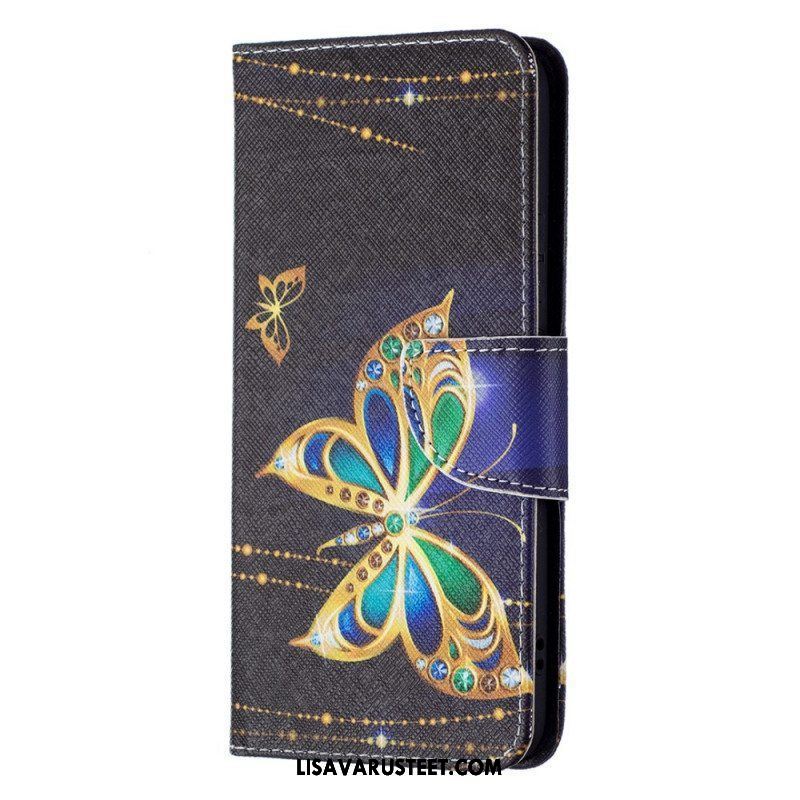 Flip Case Samsung Galaxy S22 Plus 5G Kultaiset Perhoset