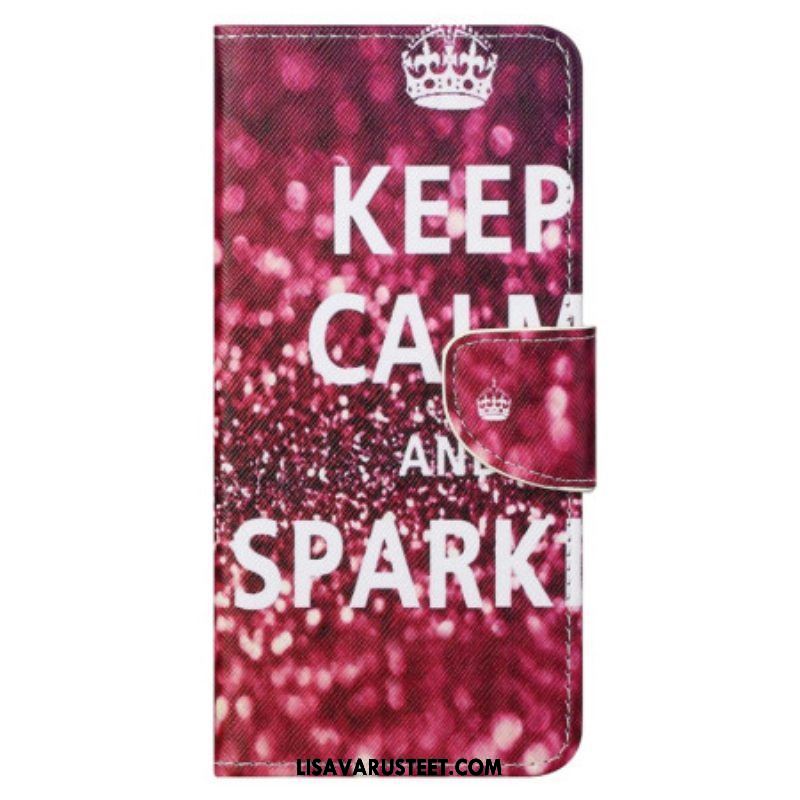 Flip Case Samsung Galaxy S23 Ultra 5G Pysy Rauhallisena Ja Kimaltele