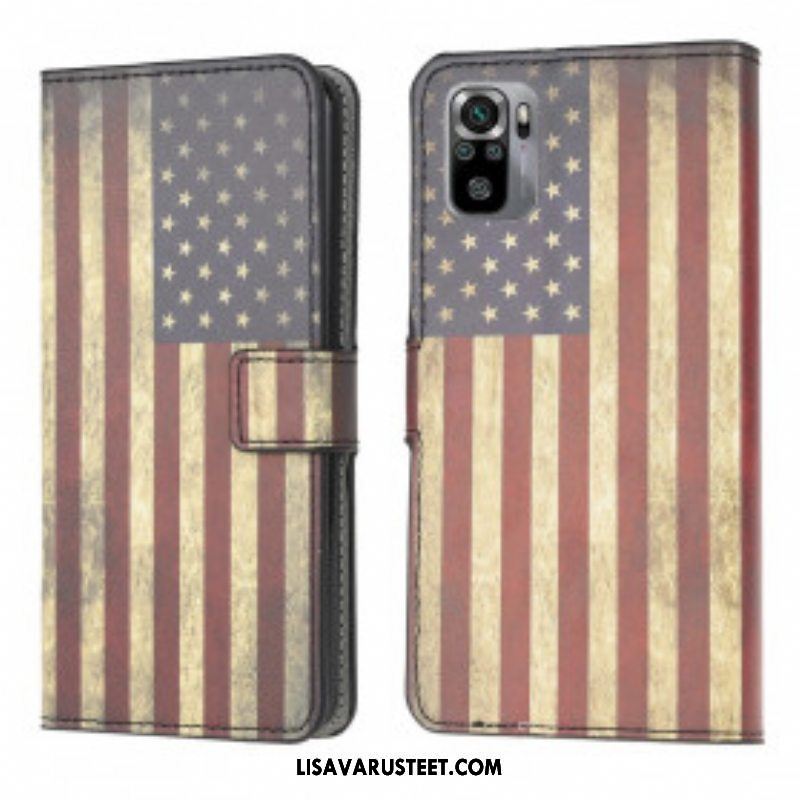 Flip Case Xiaomi Redmi Note 10 / 10S Amerikan Lippu