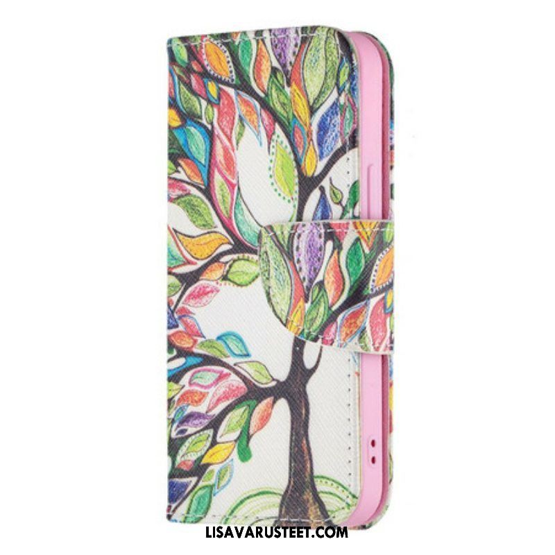 Flip Case iPhone 13 Mini Värikäs Puu