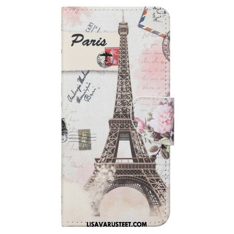 Flip Case iPhone 13 Pro Max Retro Eiffel-torni
