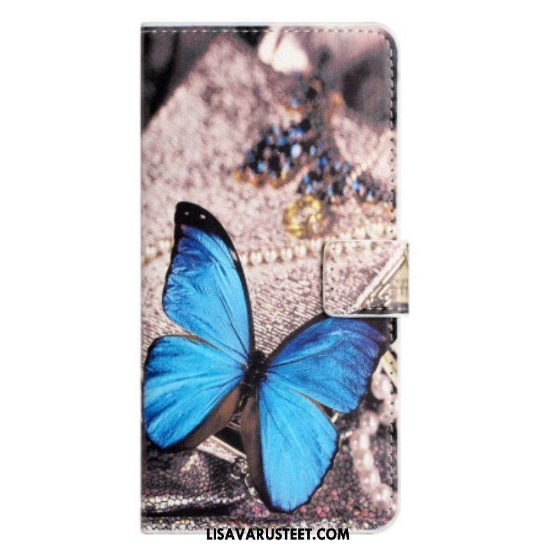 Flip Case iPhone 15 Plus Sininen Perhonen