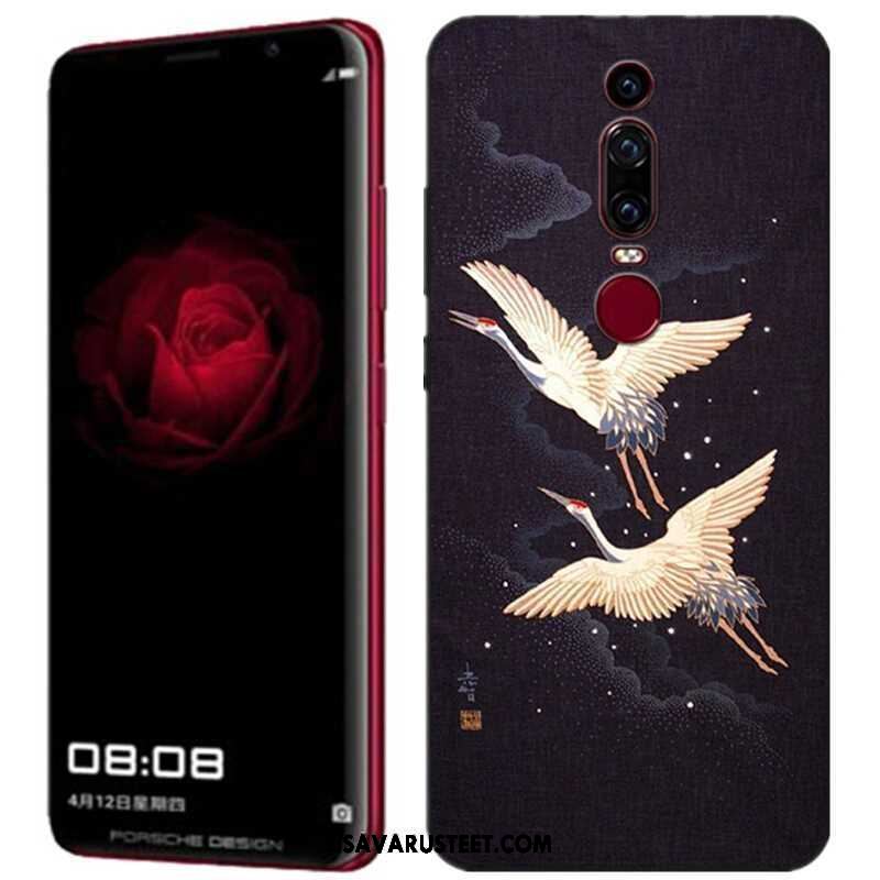 Huawei Mate Rs Kuoret Kuori Ulotteinen Musta Maalaus Kohokuviointi Halpa