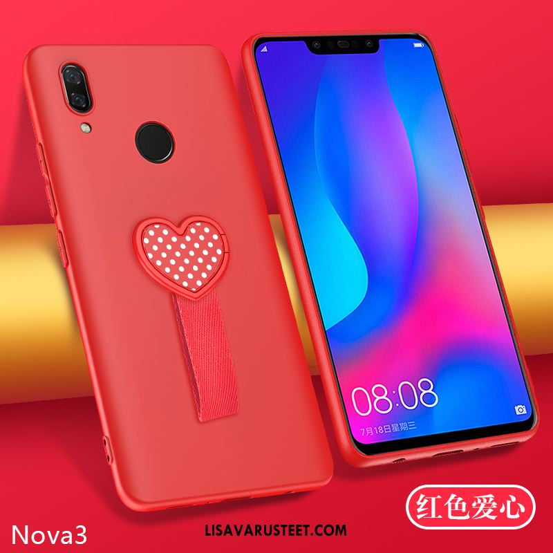 Huawei Nova 3e Kuoret Silikoni Punainen All Inclusive Ultra Murtumaton Halpa