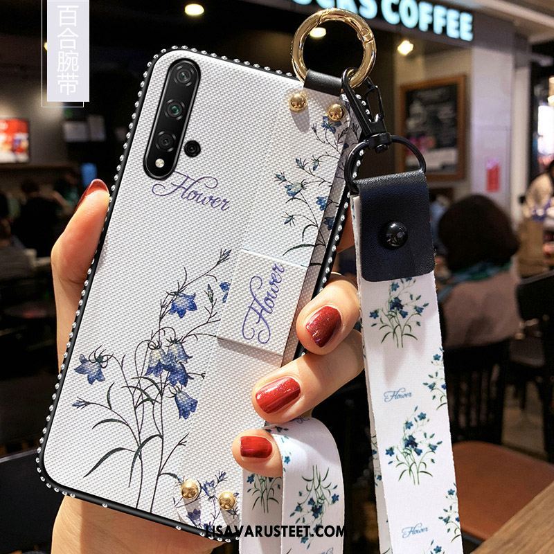 Huawei Nova 5t Kuoret Kotelo Suojaus Valkoinen Rhinestone Inlay Kuori Myynti