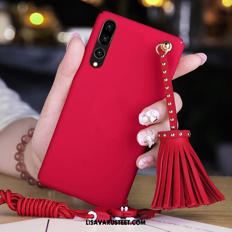 Huawei P20 Pro Kuoret Kuori Pesty Suede Kova Punainen Puhelimen Osta