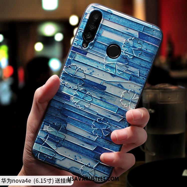 Huawei P30 Lite Kuoret All Inclusive Kotelo Sininen Ripustettavat Koristeet Sarjakuva Osta