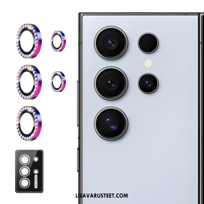 Kameran Linssin Suojus Samsung Galaxy S25 Ultra 5g Metalliseosrenkailla Ja Strasseilla