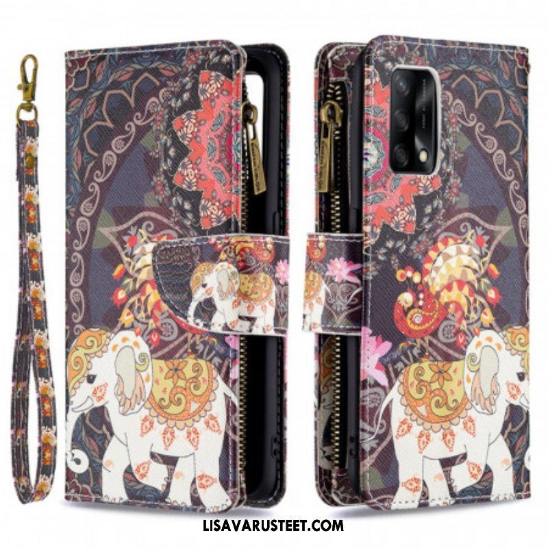 Kotelot Oppo A74 4G Elephant Vetoketjullinen Tasku