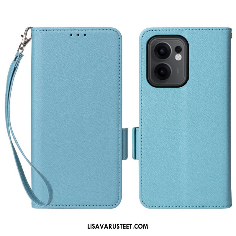 Kotelot Oppo Reno 13f 4g / 5g / 13 Fs 5g Litsikuvioinen Tekonahkahihna