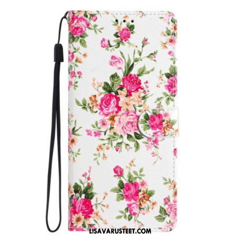 Kotelot Samsung Galaxy A54 5G Suojaketju Kuori Hihna Liberty Flowers