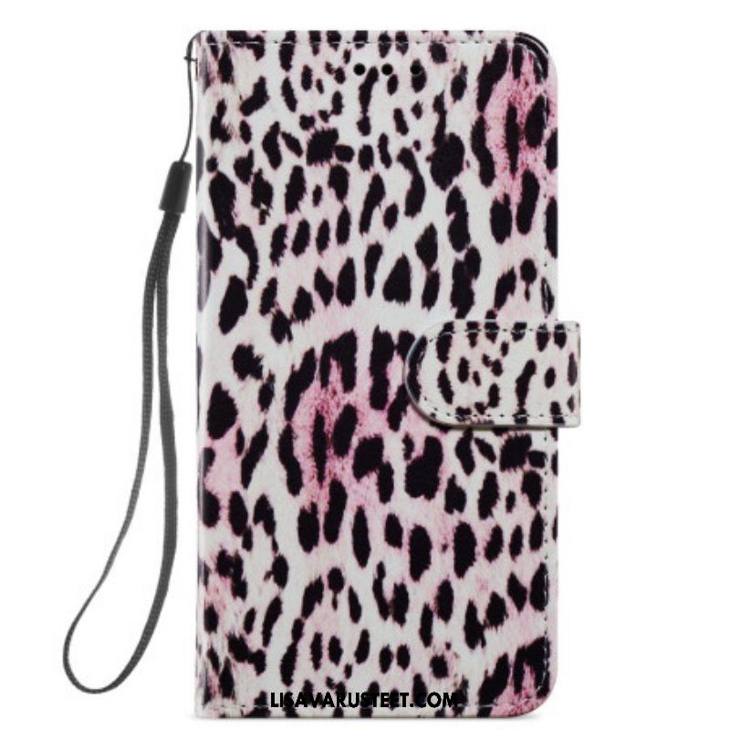 Kotelot Samsung Galaxy A54 5G Suojaketju Kuori Strappy Leopard Style