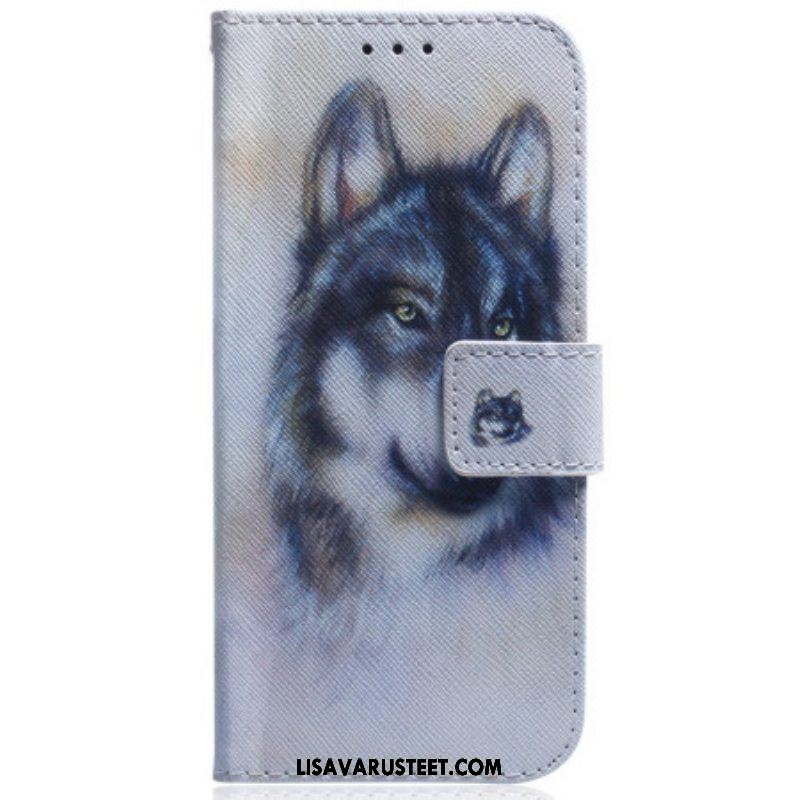 Kotelot Samsung Galaxy A54 5G Suojaketju Kuori Strappy Watercolour Wolf