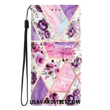 Kotelot Samsung Galaxy A55 5g Violetti Marmori Hihnalla