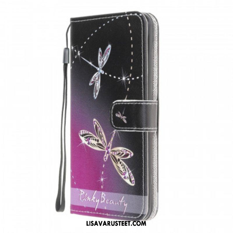 Kotelot Samsung Galaxy M32 Suojaketju Kuori Strappy Dragonflies