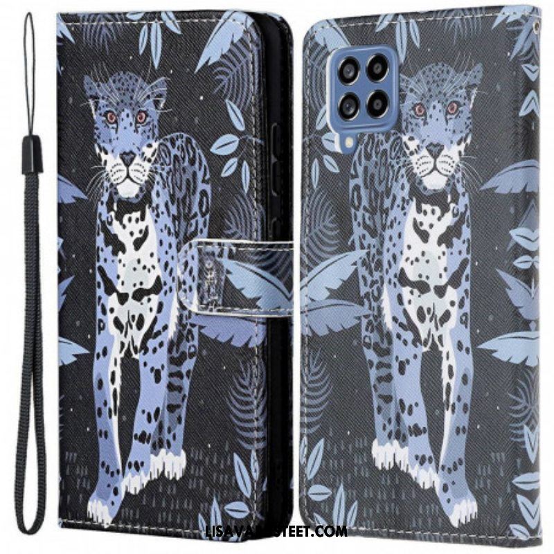 Kotelot Samsung Galaxy M53 5G Suojaketju Kuori Strappy Leopard