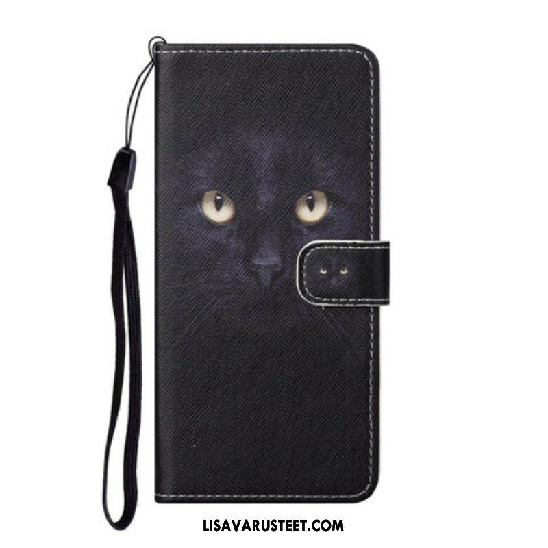 Kotelot Samsung Galaxy S21 5G Suojaketju Kuori Strappy Black Cat Eyes