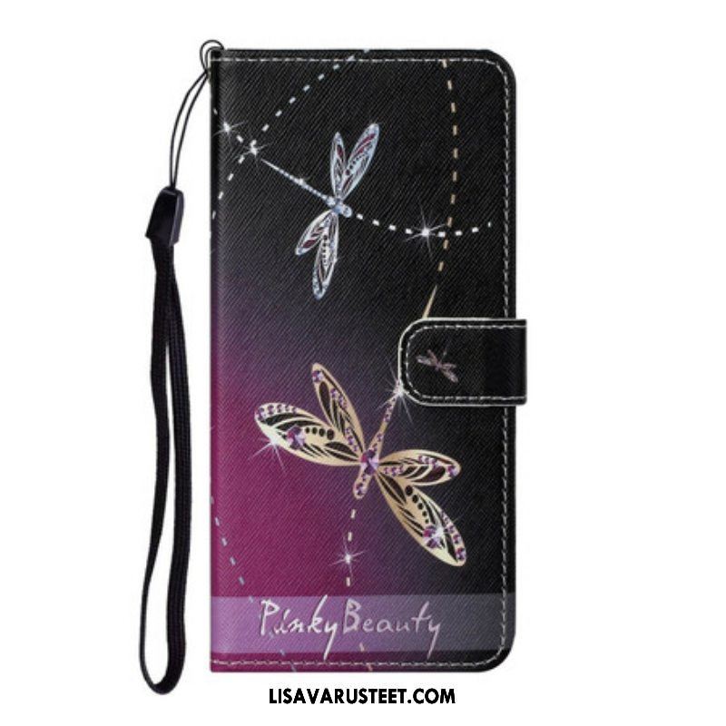 Kotelot Samsung Galaxy S21 5G Suojaketju Kuori Strappy Dragonflies