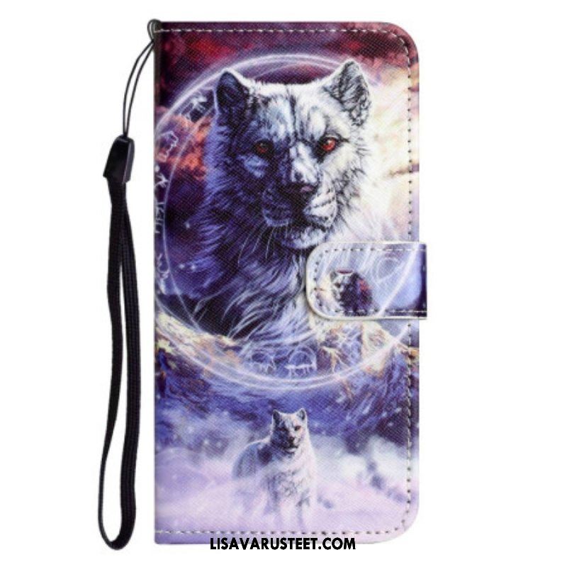 Kotelot Samsung Galaxy S23 5G Suojaketju Kuori Lanyard Wolf