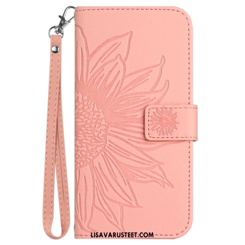 Kotelot Samsung Galaxy S25 5g Edge Auringonkukkakuvio Ja Hihna Suojakuori