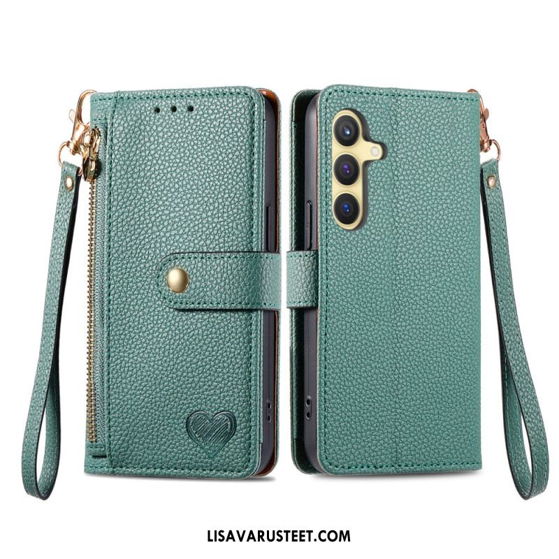 Kotelot Samsung Galaxy S25 5g Sydänkuvioinen Rfid-suojattu Suojakuori