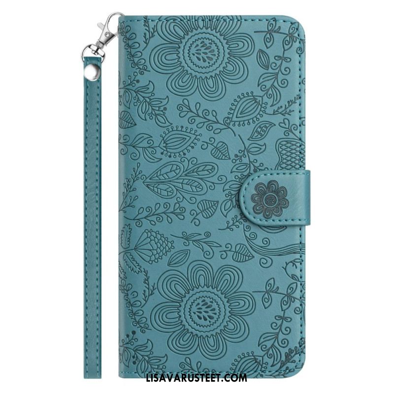 Kotelot Samsung Galaxy S25 Plus 5g Kukkakuvio Ja Hihna Suojakuori