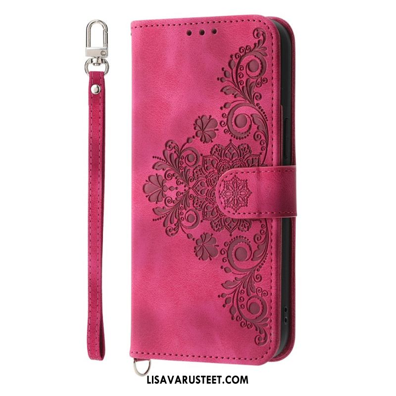 Kotelot Samsung Galaxy S25 Ultra 5g Kukkakuvio Ja Hihnat