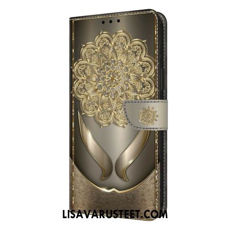 Kotelot Samsung Galaxy S26 Plus Kiiltävät Kultaiset Kukat