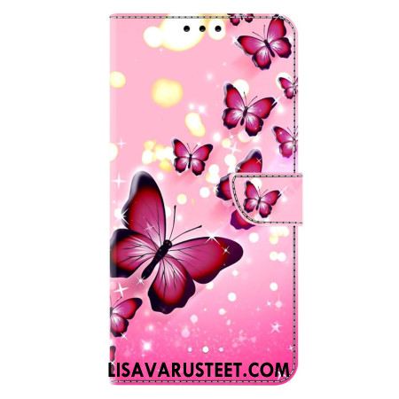 Kotelot Samsung Galaxy S26 Plus Vaaleanpunaisia Perhosia