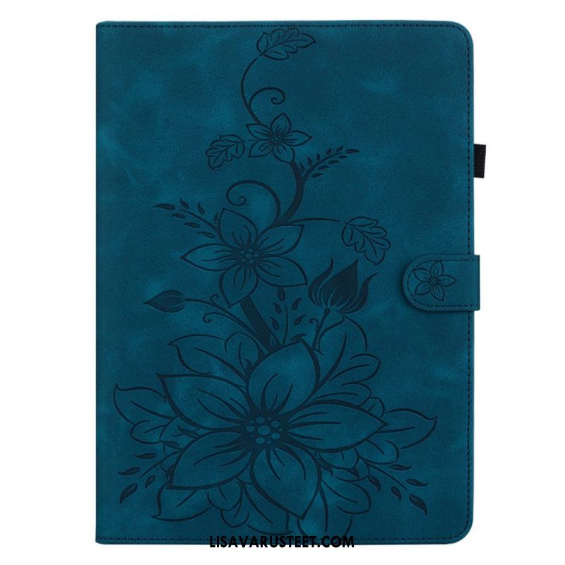 Kotelot Samsung Galaxy Tab S11 Mokkanahkaefekti Kukkakuvio Suojakuori