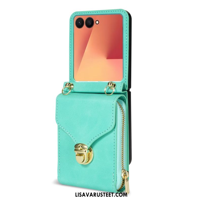 Kotelot Samsung Galaxy Z Flip 7 Vetoketjullinen Lompakko Ja Olkahihna