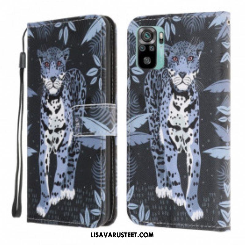 Kotelot Xiaomi Redmi Note 10 / 10S Suojaketju Kuori Strappy Leopard