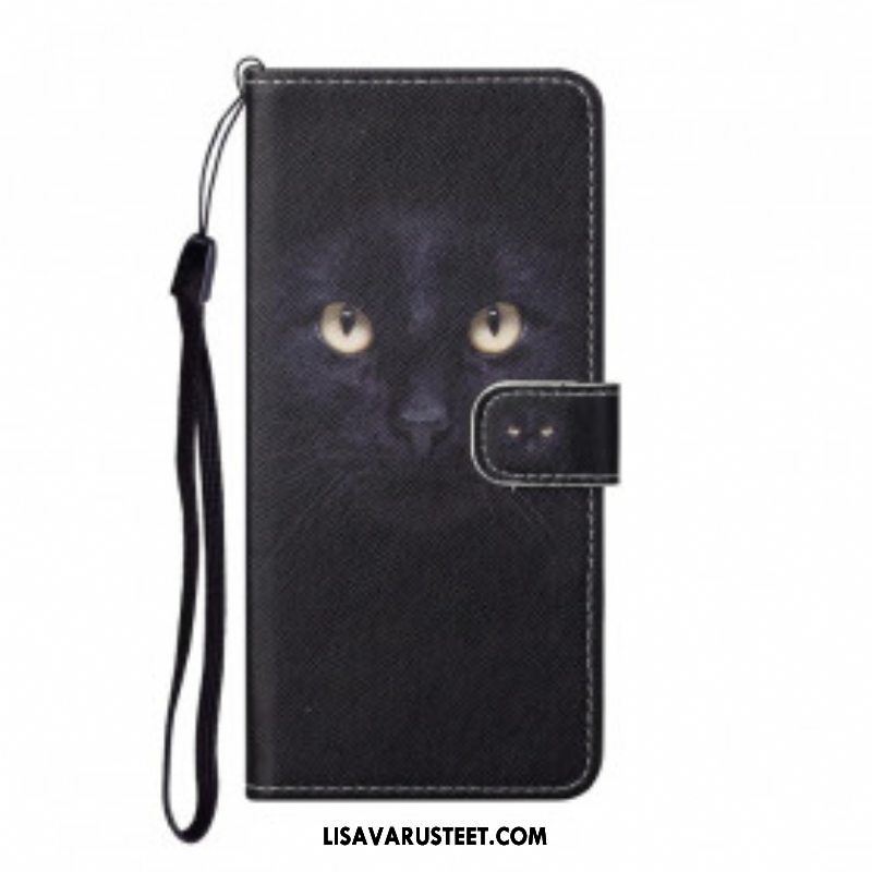 Kotelot Xiaomi Redmi Note 10 Pro Suojaketju Kuori Strappy Black Cat Eyes