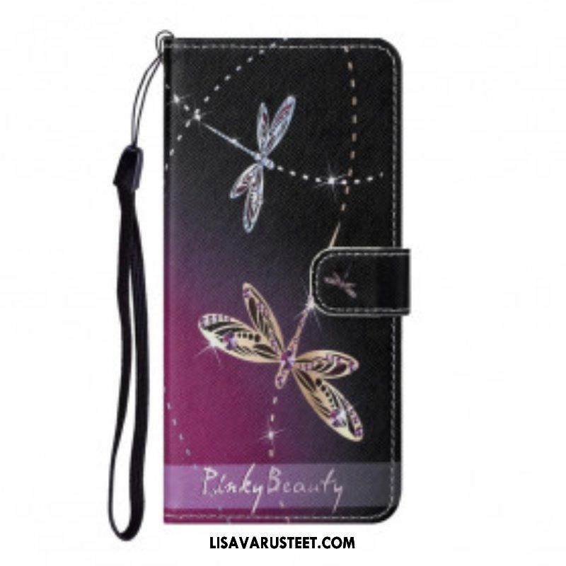 Kotelot Xiaomi Redmi Note 10 Pro Suojaketju Kuori Strappy Dragonflies