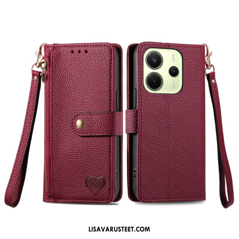 Kotelot Xiaomi Redmi Note 14 4g Sydänkuvioinen Lompakko