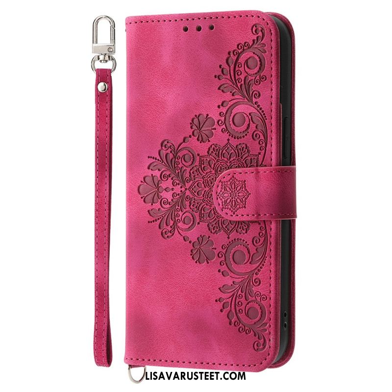 Kotelot Xiaomi Redmi Note 14 5g Puhelinkuoret Pitsikuvioinen Lompakko Hihnalla Ja Olkahihnalla