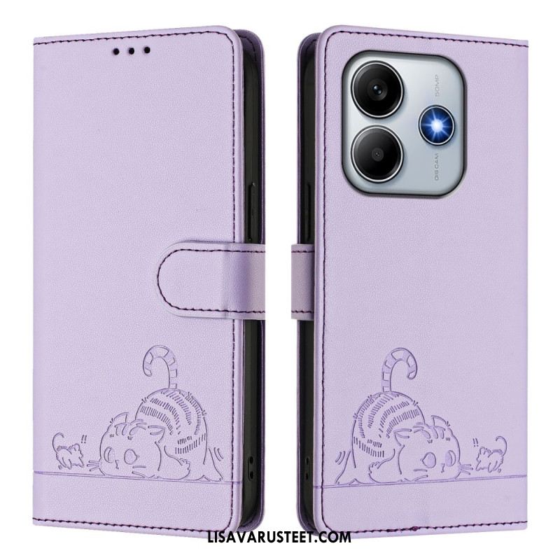 Kotelot Xiaomi Redmi Note 14 5g Puhelinkuoret Rfid-suojattu Kissakohtaus